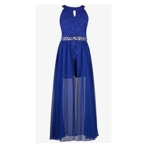 Speechless Kids Blue Jumpsuit Dress